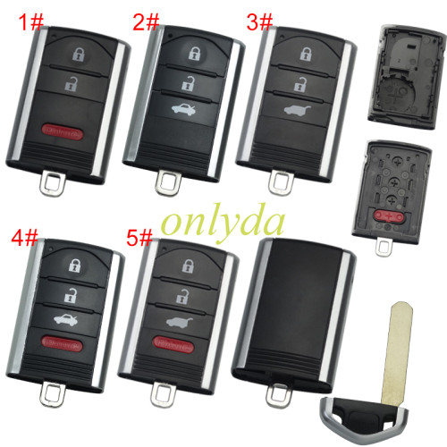 For Acura 3 /3+1/2+1 button remote Key Shell,with blade, pls choose button
