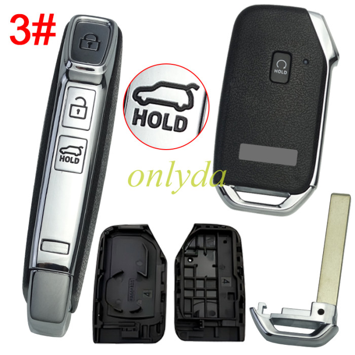 For Kia  remote key shell without battery clamp with new Kia badge ,  1 button on the front, pls choose button