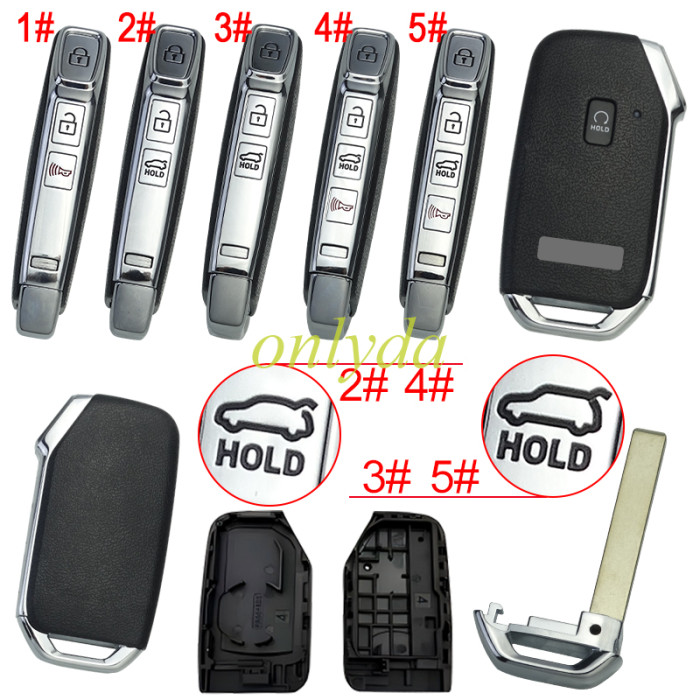 For Kia  remote key shell without battery clamp with new Kia badge ,  1 button on the front, pls choose button