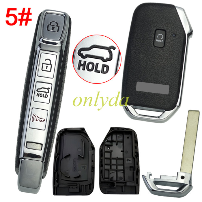For Kia  remote key shell without battery clamp with new Kia badge ,  1 button on the front, pls choose button