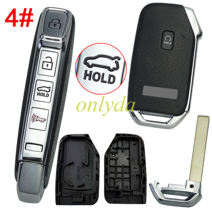 For Kia  remote key shell without battery clamp with new Kia badge ,  1 button on the front, pls choose button