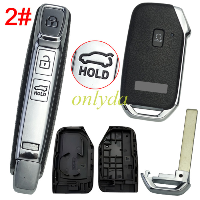 For Kia  remote key shell without battery clamp with new Kia badge ,  1 button on the front, pls choose button