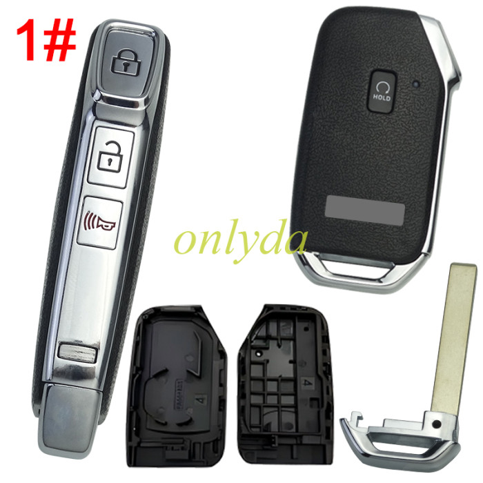 For Kia  remote key shell without battery clamp with new Kia badge ,  1 button on the front, pls choose button