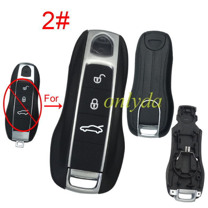 For Porsche  Modified remote key shell with badge , pls choose button model
