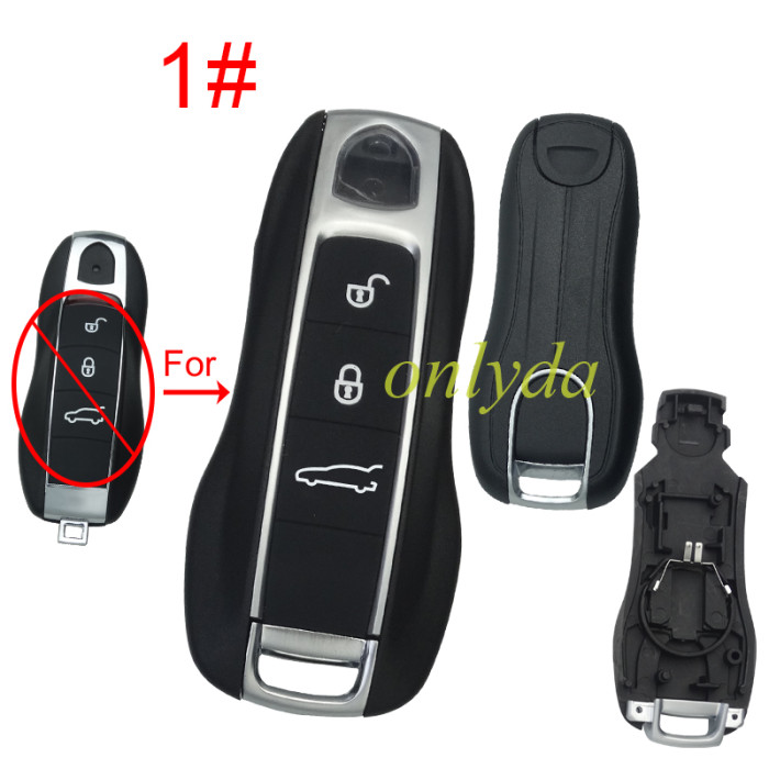 For Porsche  Modified remote key shell with badge , pls choose button model
