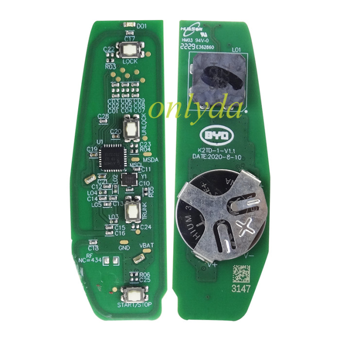 For BYD original remote key for 2023 NCF29AxM 4A FSK,433.92mhz K2TF4-41A