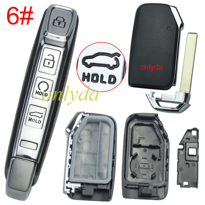 For Kia remote key shell with battery holder with badge, pls choose the button