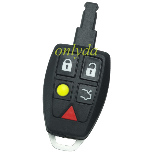 Volvo 5 button remote key shell with key blade with printed volvo badge
