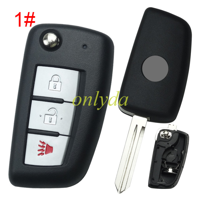 For Nissan Qashqai, X-Trail 2+1/4button remote key with 434mhz 7961M 4A chip  FCCID:CWTWB1G767 Model:TWB1G767 IC:1788D-FWB1G767, pls choose button