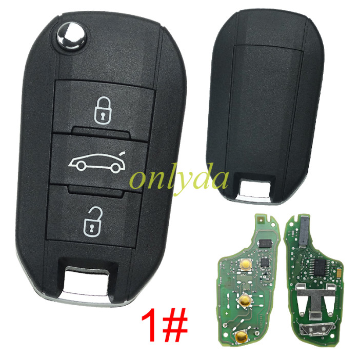 For OEM Peugeot 208/308 3 button  remote key  with 434MHZ with 46 chip without blade