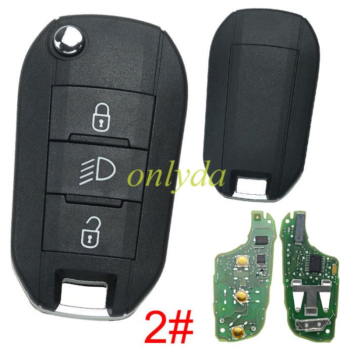 For OEM Peugeot 208/308 3 button  remote key  with 434MHZ with 46 chip without blade