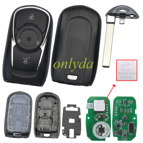 Buick Keyless Smart 2 button remote key with 7952E HITAG2 46chip- 433mhz ASK model Opel Astra K insignia FCCID:HYQ4EA P/N: 13508410