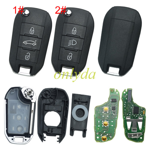For OEM Peugeot 208/308 3 button  remote key  with 434MHZ with 46 chip without blade