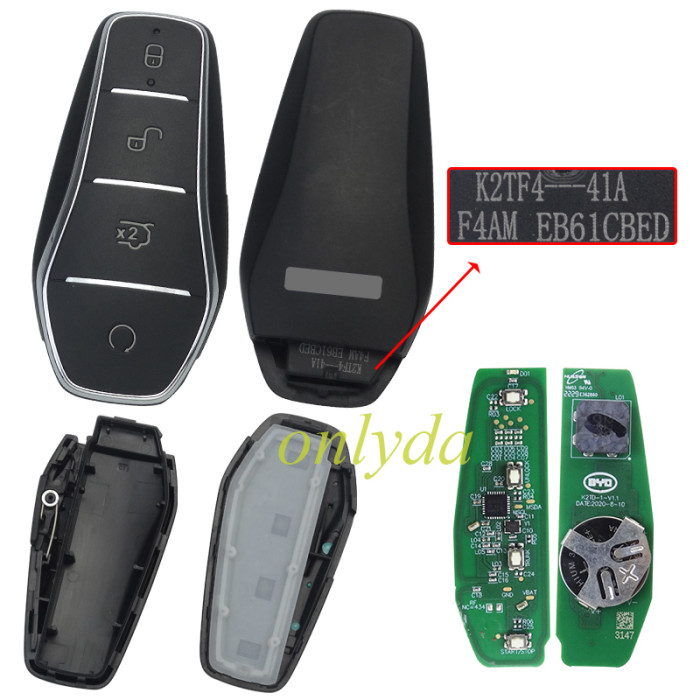 For BYD original remote key for 2023 NCF29AxM 4A FSK,433.92mhz K2TF4-41A