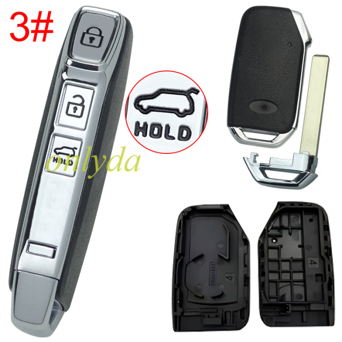 For Kia remote key shell without battery holder with ovel badge, pls choose the button