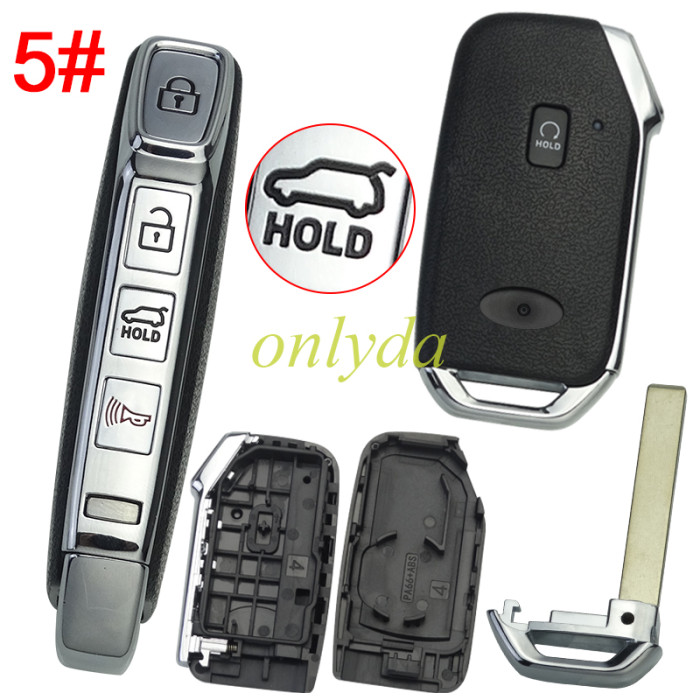 For Kia  remote key shell without battery clamp with new Kia badge ,  1 button on the front, pls choose button