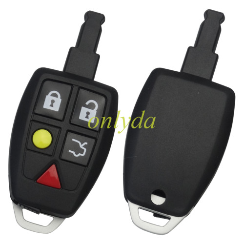 For Volvo 5 button remote key shell with key blade without badge
