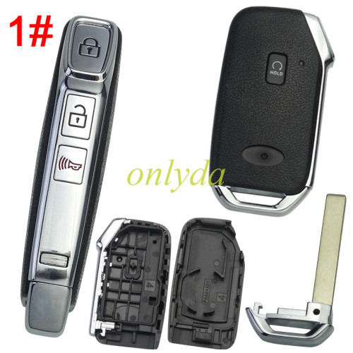 For Kia  remote key shell without battery clamp with new Kia badge ,  1 button on the front, pls choose button