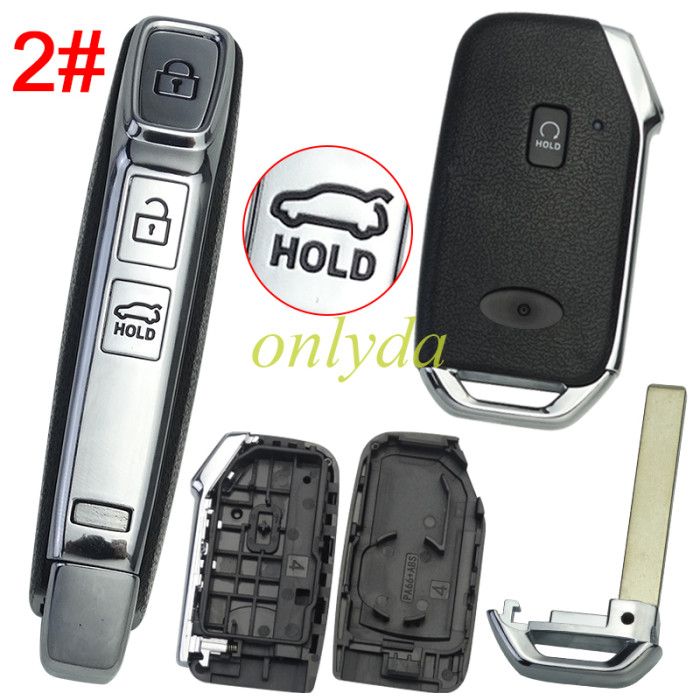 For Kia  remote key shell without battery clamp with new Kia badge ,  1 button on the front, pls choose button