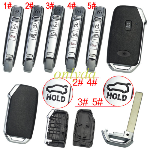 For Kia  remote key shell without battery clamp with new Kia badge ,  1 button on the front, pls choose button
