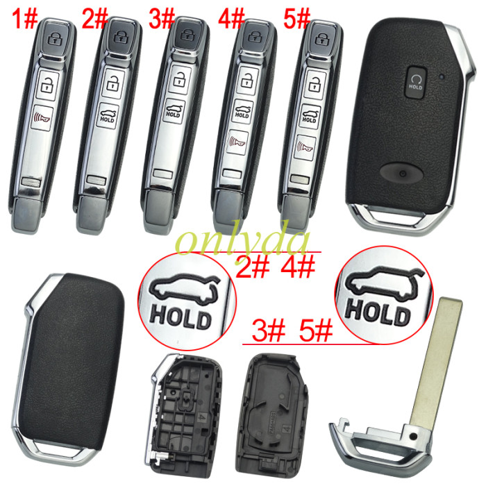 For Kia  remote key shell without battery clamp with new Kia badge ,  1 button on the front, pls choose button