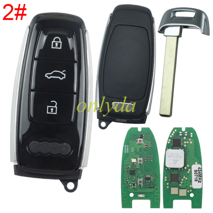 (Non-OEM Solution) KEYDIY MLB08 MLB For Audi Style 3 Buttons Universal Smart Remote  – 434 Mhz Works with Keydiy KD-MP, VVDI MLB Tool etc, pls choose button