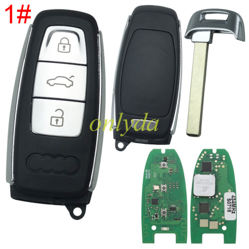 (Non-OEM Solution) KEYDIY MLB08 MLB For Audi Style 3 Buttons Universal Smart Remote  – 434 Mhz Works with Keydiy KD-MP, VVDI MLB Tool etc, pls choose button