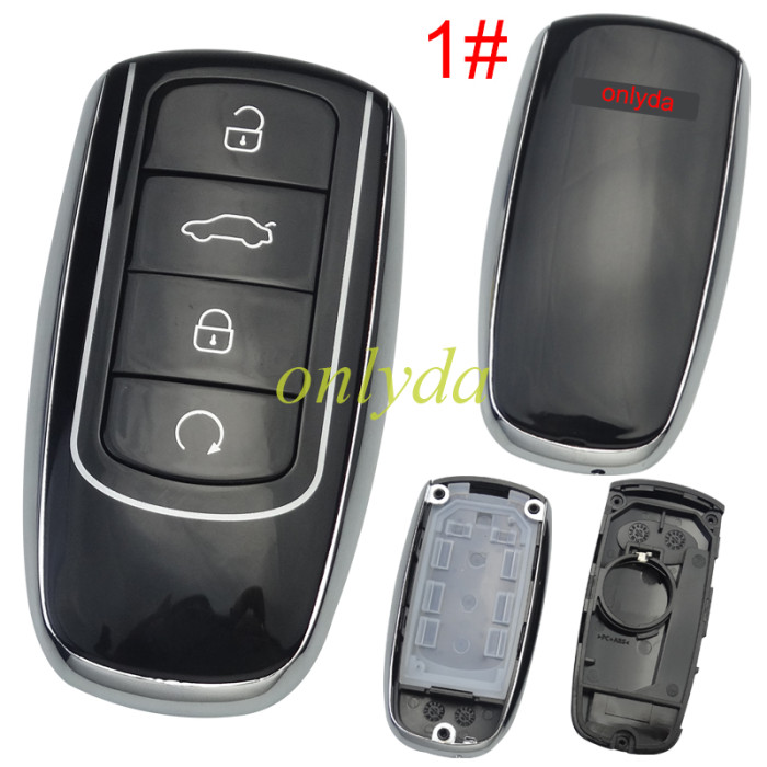 For Chery 4 button key shell without blade, with badge,with writing [1#EXEEO ] [2#JAECOO],[3#OMOOA]
