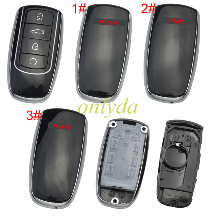 For Chery 4 button key shell without blade, with badge,with writing [1#EXEEO ] [2#JAECOO],[3#OMOOA]