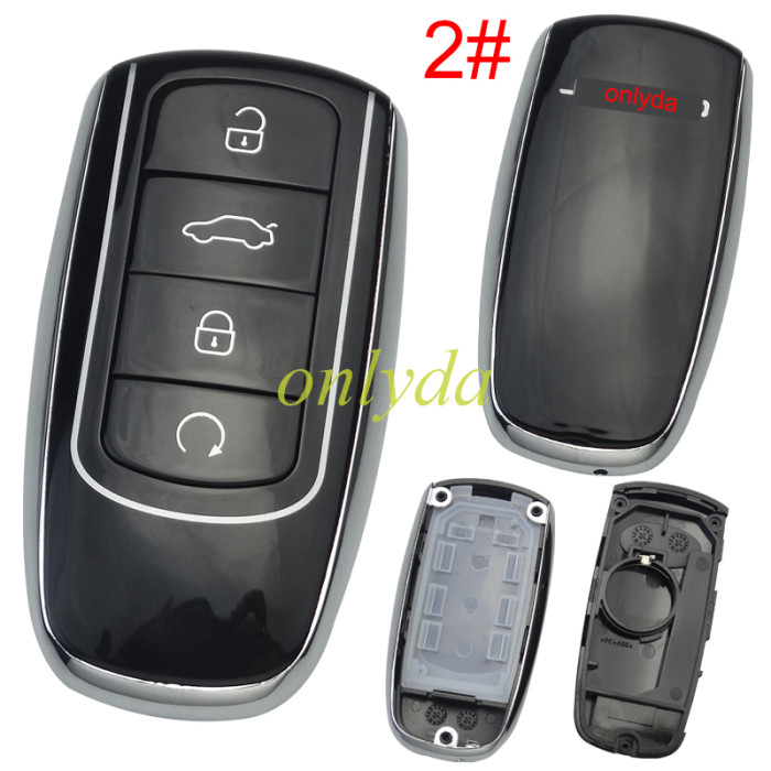 For Chery 4 button key shell without blade, with badge,with writing [1#EXEEO ] [2#JAECOO],[3#OMOOA]