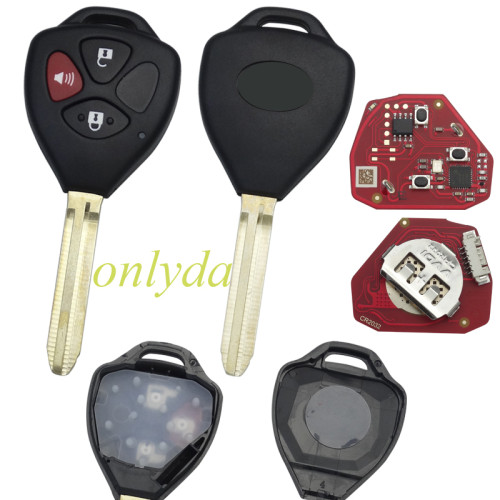 XKTO24EN  XHORSE 2ndGeneration Wire Remote Key Toyota Flat Right 3 Buttons Triangle