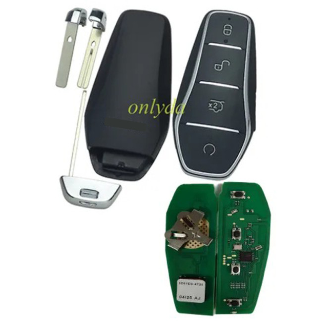 Aftermarket BYD remote key for 2023  BYD Destroyer   FSK  frequency 433.92 mhz，original shell+ aftermarket PCB
