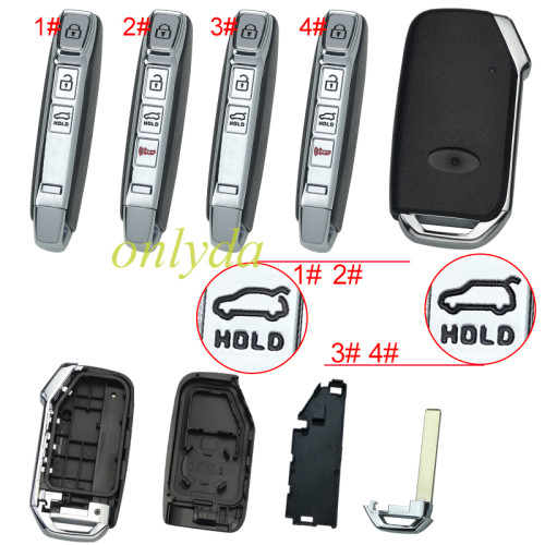 For Kia remote key shell with badge, pls choose the button