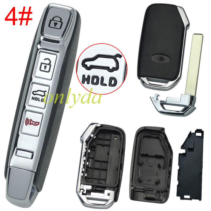 For Kia remote key shell with badge, pls choose the button