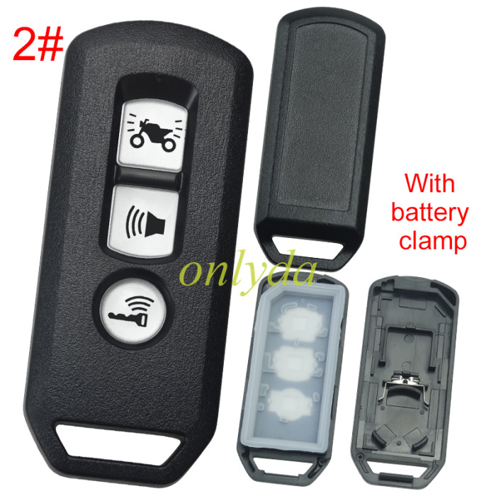 Honda-Motor bike 2/3 button key blank with battery clamp, without badge , pls choose button