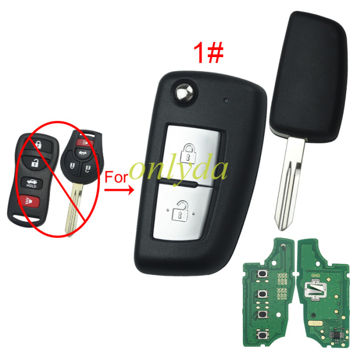 For Nissan  remote key with 315mhz VDO modle, pls choose button