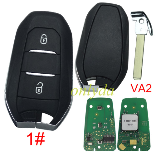 original Citroen smart  remote key with 434mhz (HITAG AES) 4A chip Original PCB+ aftermarket shell Va2 blade