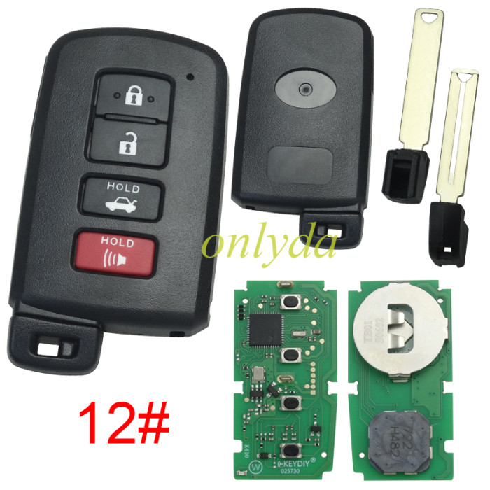 KEYDIY TB01 KD Smart Key Universal Remote Control With 8A/Toyota H chip ,please choose the key shell