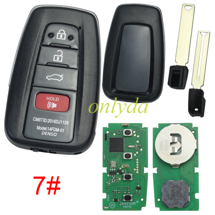 KEYDIY TB01 KD Smart Key Universal Remote Control With 8A/Toyota H chip ,please choose the key shell
