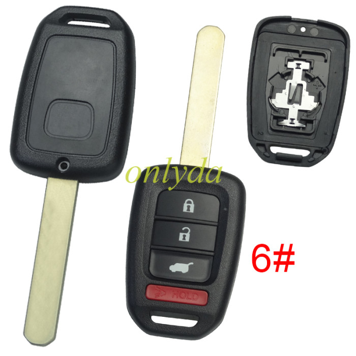 Honda remote key blank with logo , pls choose button