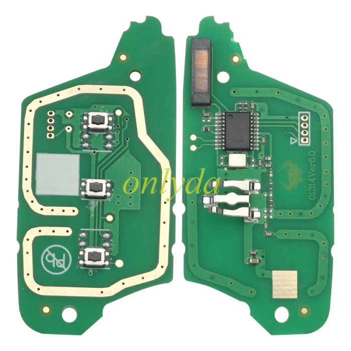 For Renault 2 button remote key with PCF7961(HITAG2) ID46 Chip 434 mhz with ASK Blade: VA2 , pls choose button