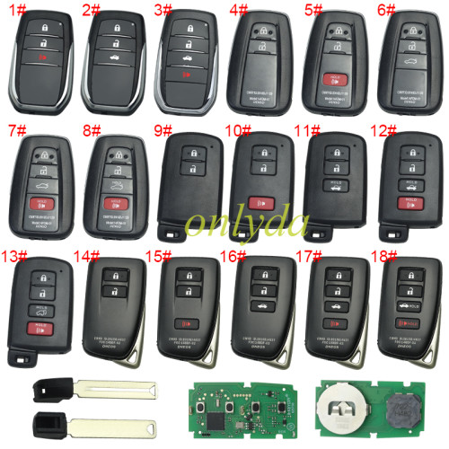 KEYDIY TB01 KD Smart Key Universal Remote Control With 8A/Toyota H chip ,please choose the key shell