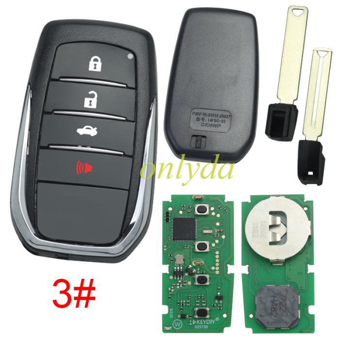 KEYDIY TB01 KD Smart Key Universal Remote Control With 8A/Toyota H chip ,please choose the key shell