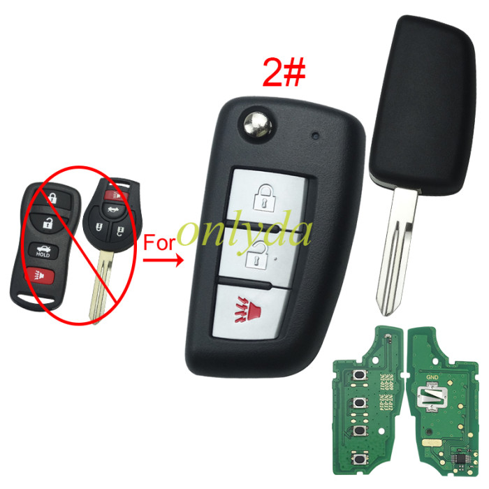For Nissan  remote key with 315mhz VDO modle, pls choose button