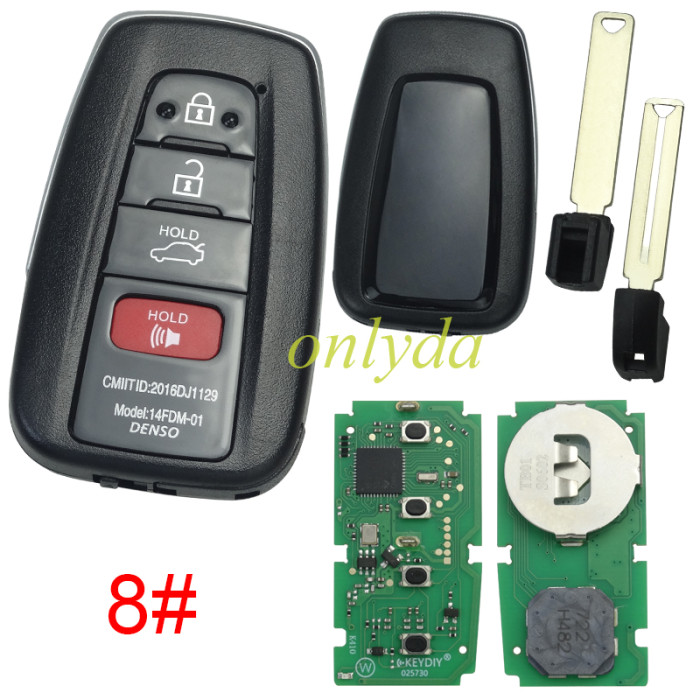 KEYDIY TB01 KD Smart Key Universal Remote Control With 8A/Toyota H chip ,please choose the key shell