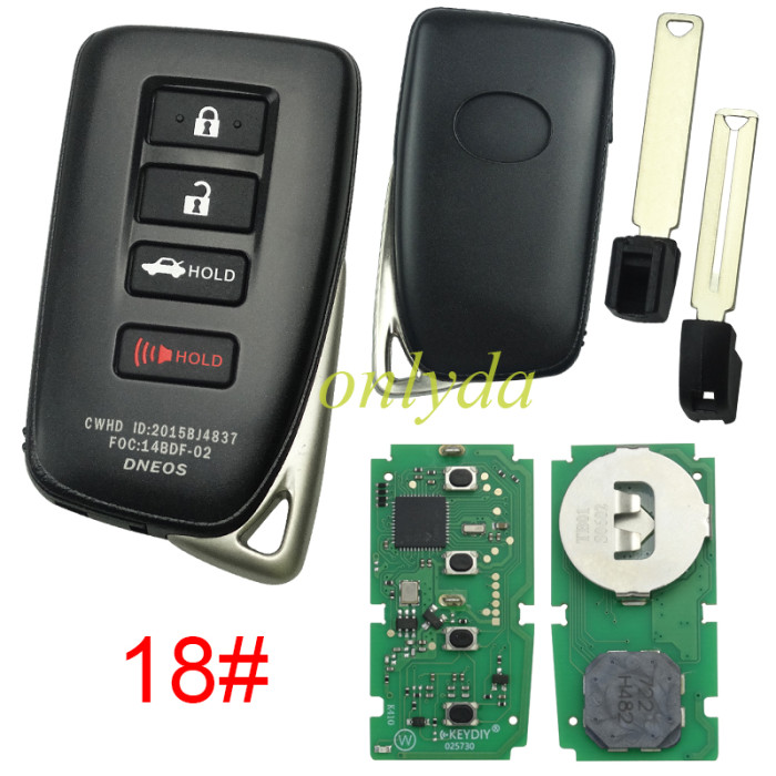 KEYDIY TB01 KD Smart Key Universal Remote Control With 8A/Toyota H chip ,please choose the key shell