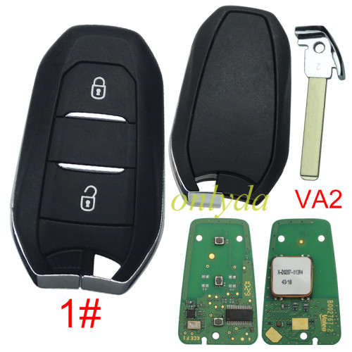 original Peugeot 508 citroen remote key  with 434MHZ with PCF7945 ID46 chip 3button /  VA2 BALDE Original PCB+ Aftermarket shell