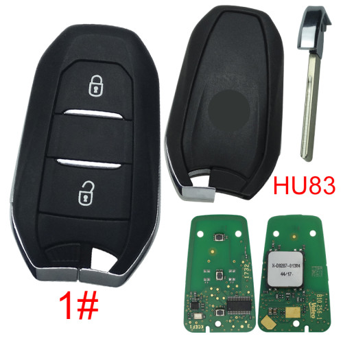 original Peugeot 508 citroen remote key  with 434MHZ with PCF7945 ID46 chip 3button /  HU83 BALDE Original PCB+ Aftermarket shell