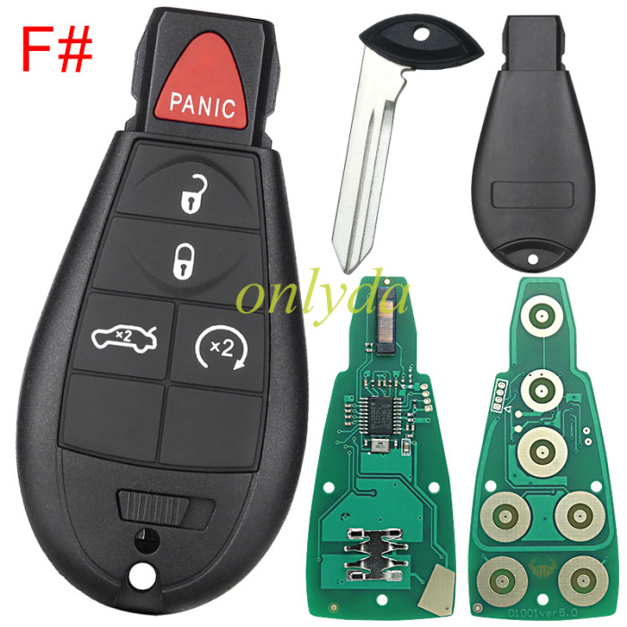 For Chrysler  remote key PCF7941chip- 433.92mhz  iyzc01c  M3N5WY72XX, 11models key shell, please choose.