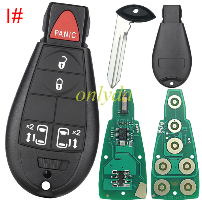 For Chrysler  remote key PCF7941chip- 433.92mhz  iyzc01c  M3N5WY72XX, 11models key shell, please choose.
